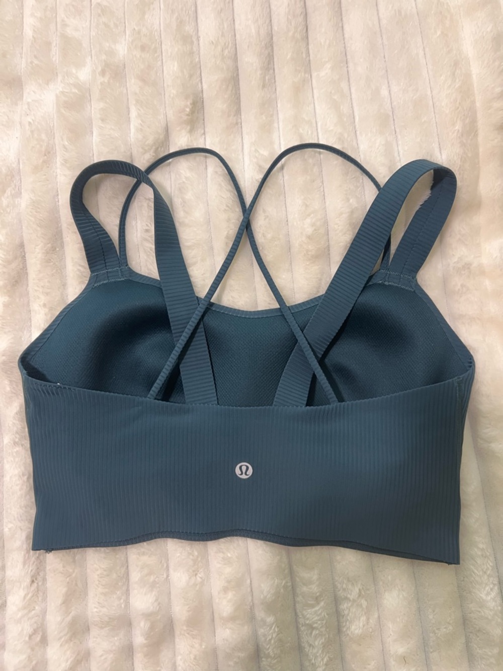 Lululemon Like A Cloud Ribbed Longline Bra D/DD | Indochine Blue | Size 8